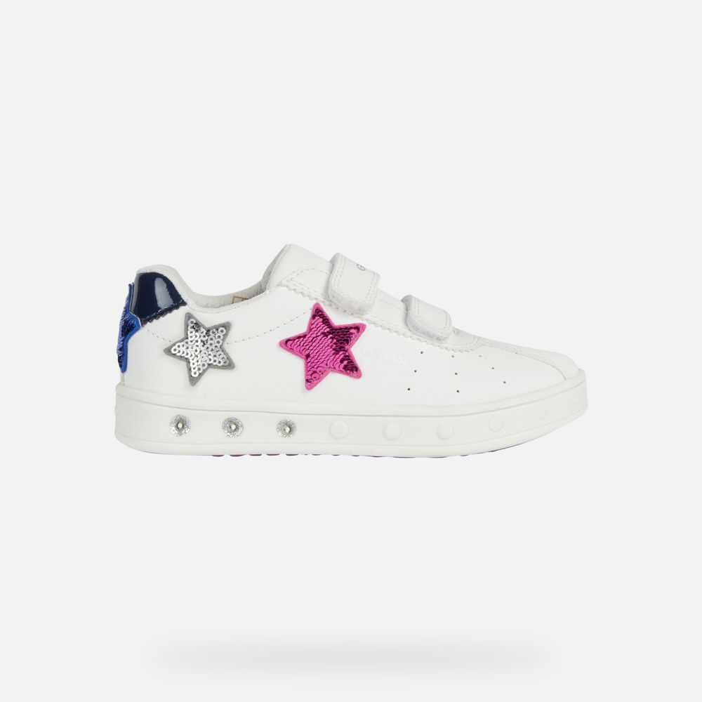 Geox Sneakers White/Pink Skylin - Geox Girls Shoes - HOCSTJ269